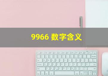 9966 数字含义